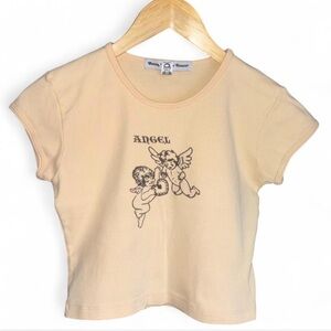 Y2K / 2000s Angel Cherub Baby Mini Graphic Tee - made in the USA